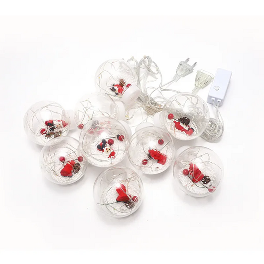 Cascada de Esferas con Monitos de Navidad (3 metros)