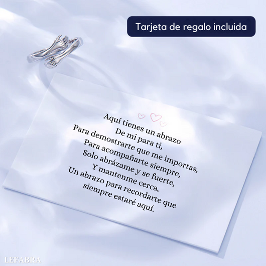 3X1 Anillo de Abrazo + Tarjeta con Dedicatoria + 1 Estuche Corazón [OFERTA SAN VALENTIN]