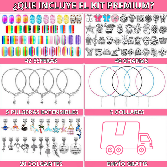 112 Accesorios LEFAKIDS™ Multicolor para Diseñar Pulseras y Collares